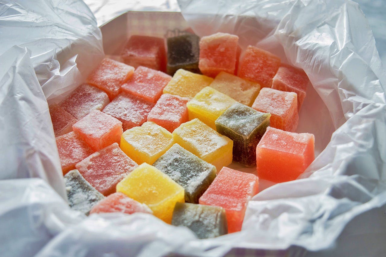 Turkish delight in wrapper
