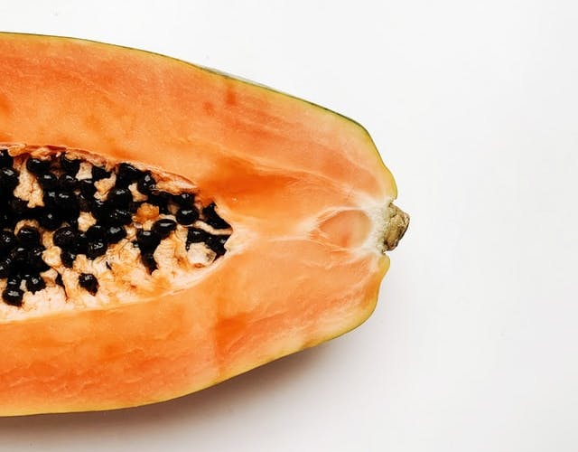 a close up papaya