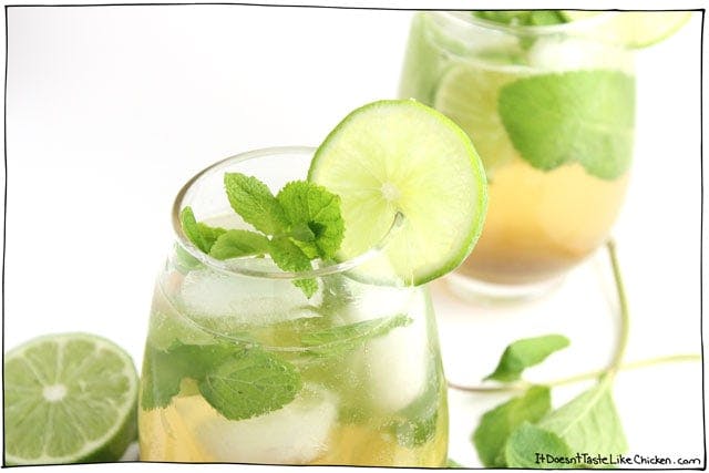 vegan mojito with green tea