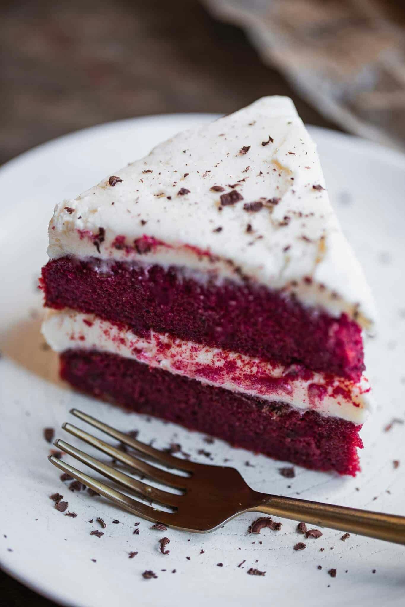 slice of red velvet cake