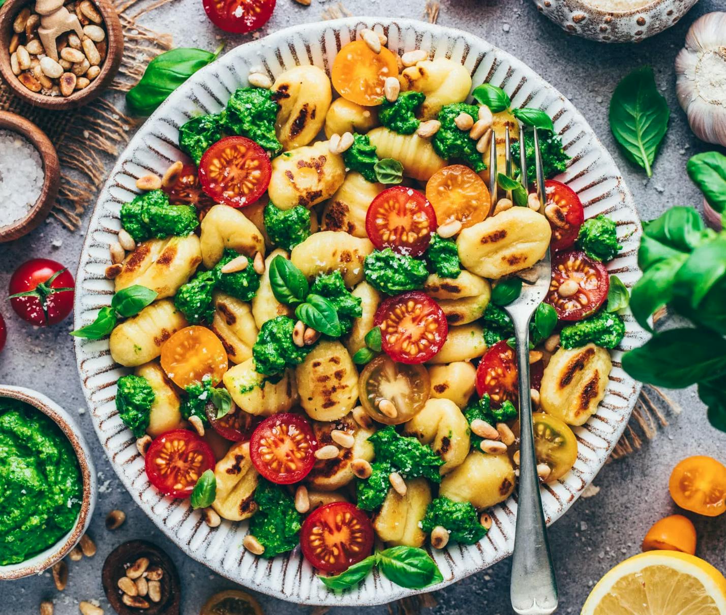 vegan gnocchi with wild. garlic