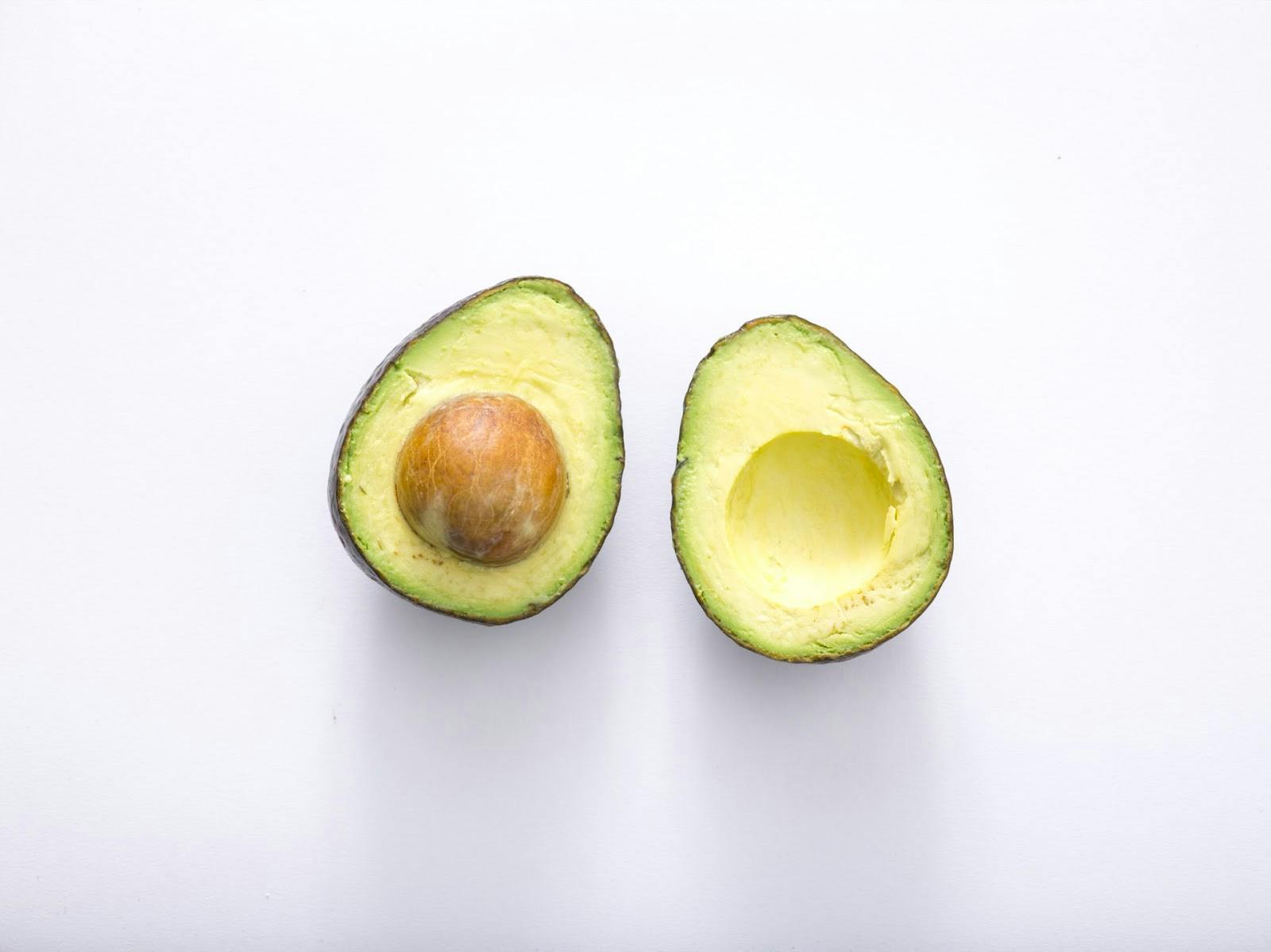 two avocado halves