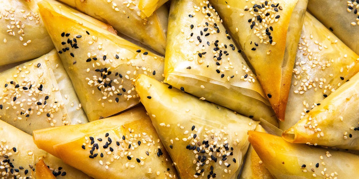 close shot of Spanakopita