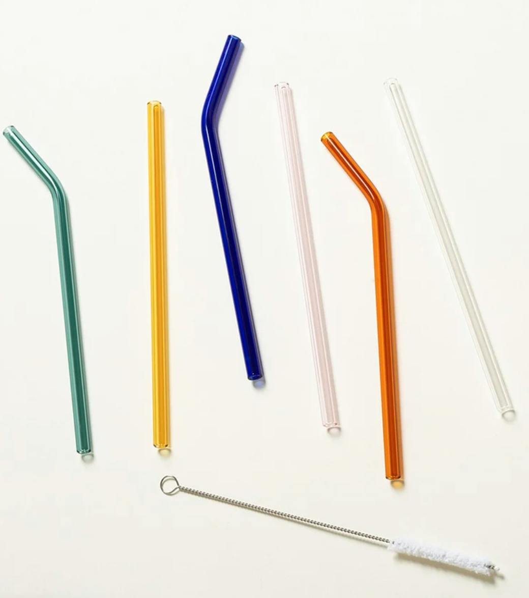 colourful glass straws
