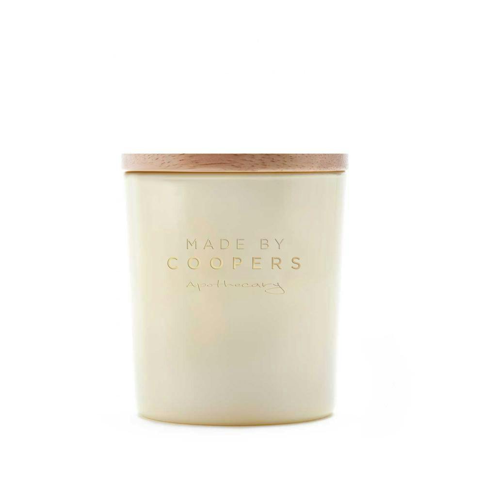 Made By Coopers candle on white background