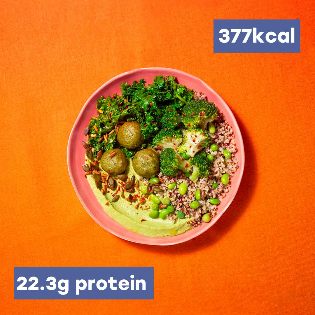 green goodness bowl - 377kcal, 22.3g protein