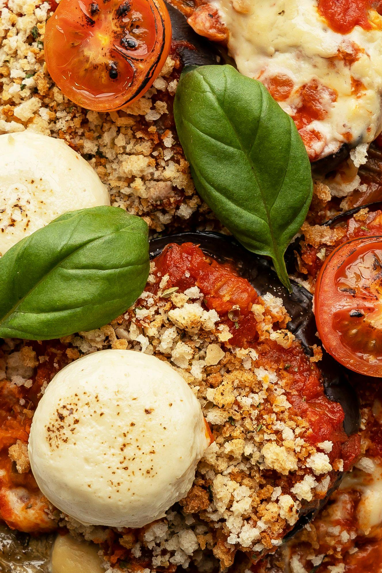 aubergine parmigiana close up