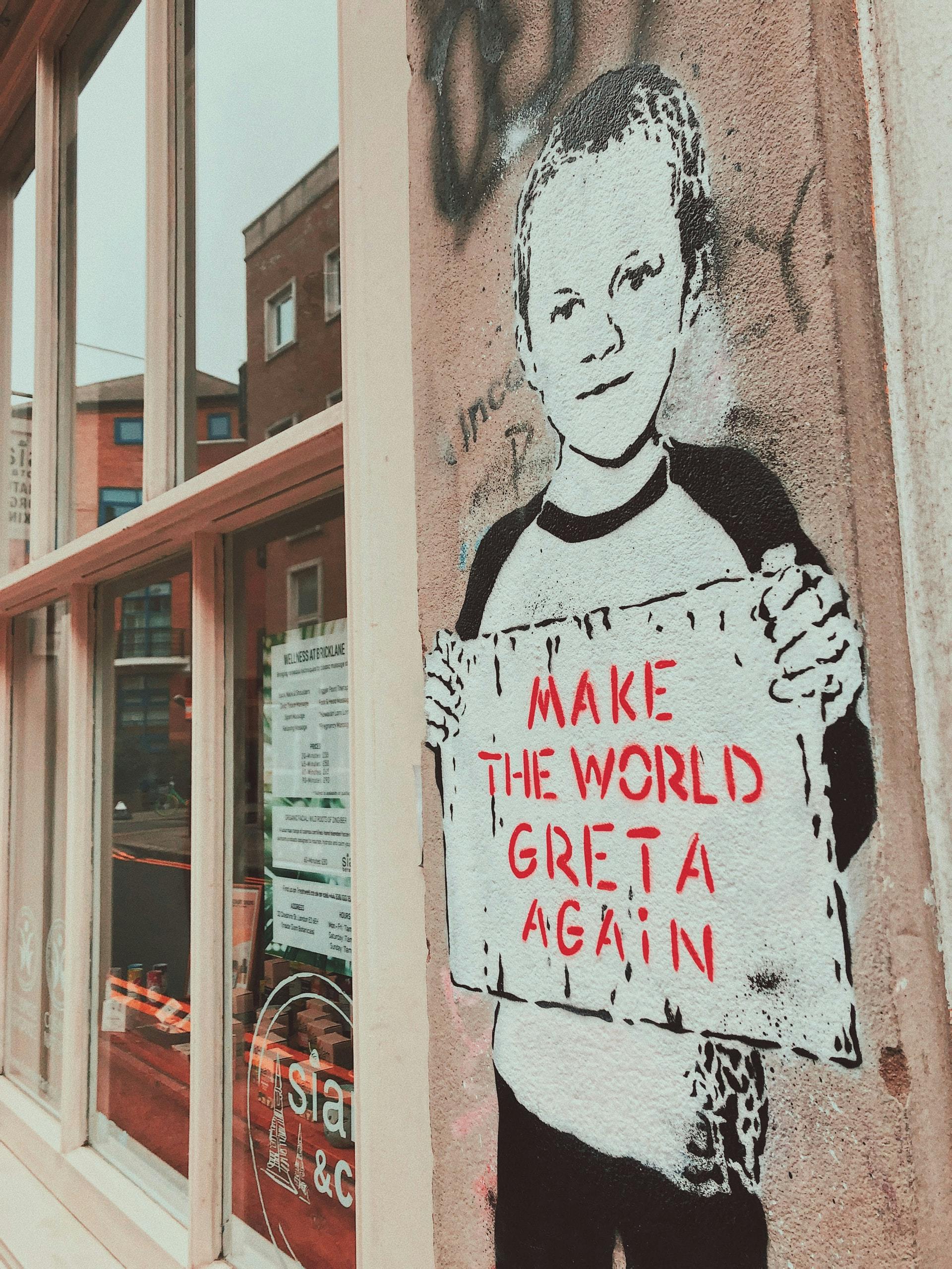 Street art of Greta Thunberg 