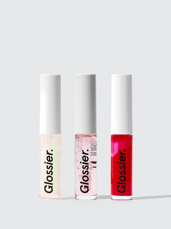 trio of glossier lipglosses