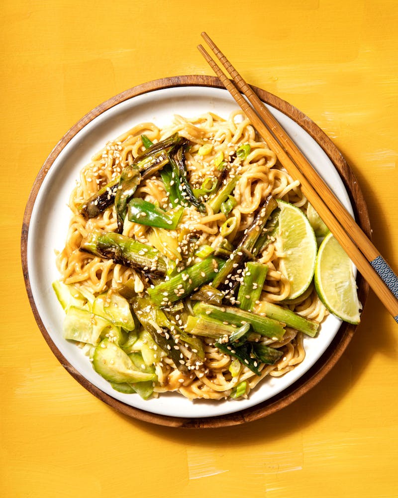 Charred Spring Onion and Sesame Noodles -image