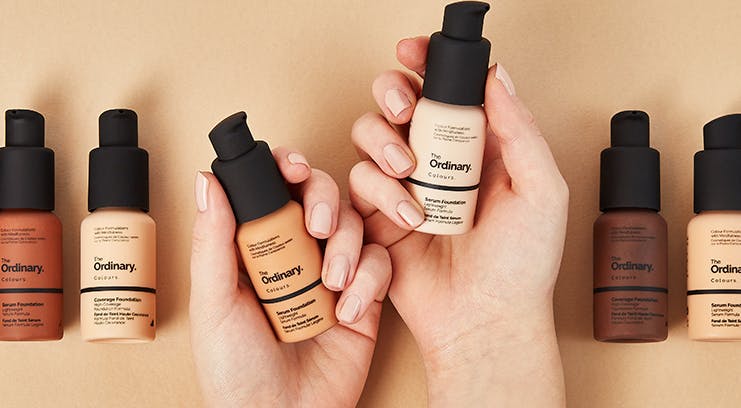 different shades of The Ordinary  foundations