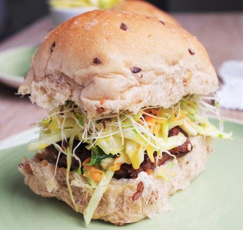 Asian Bean Burger with Wasabi Slaw