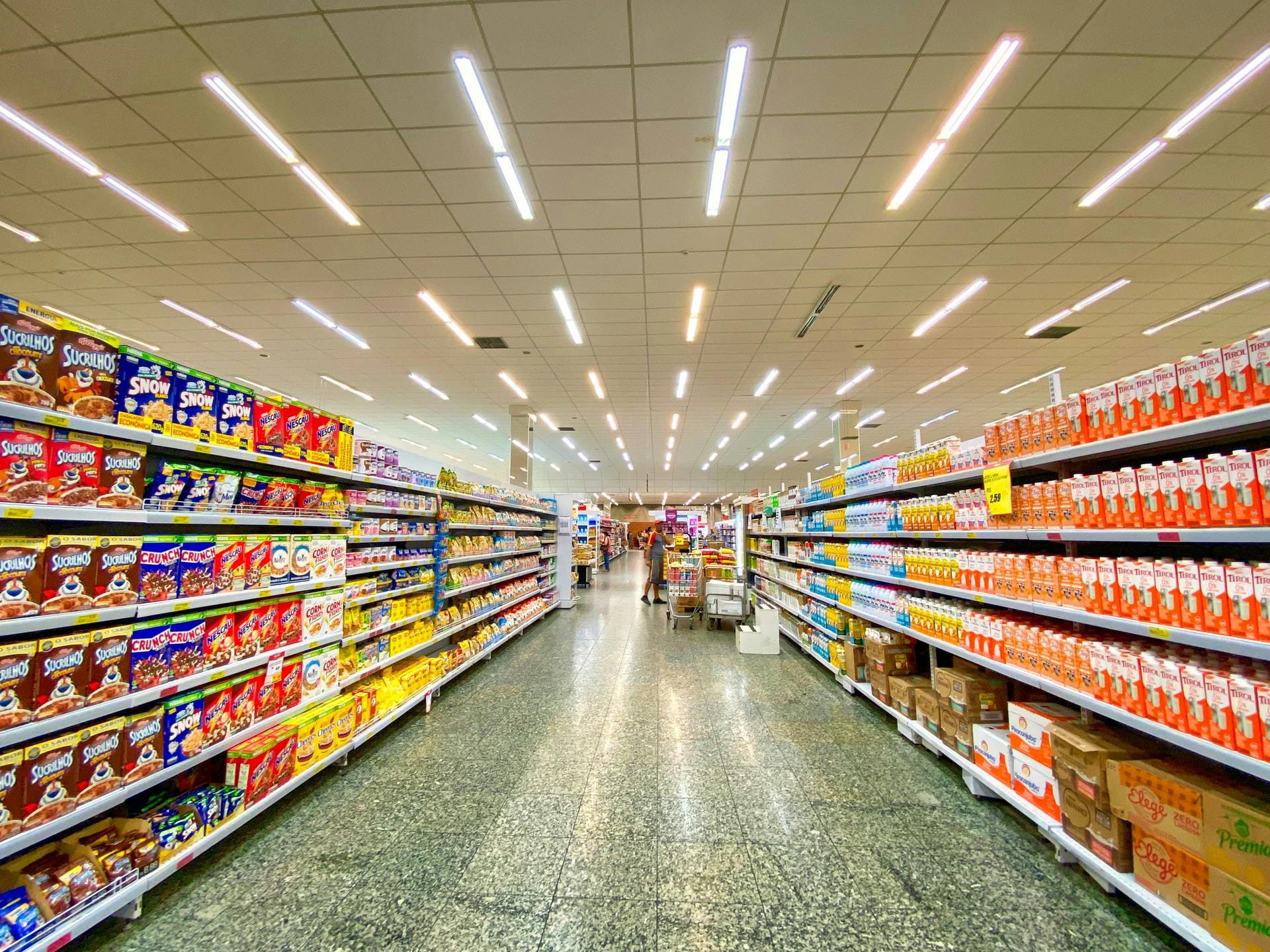 supermarket shelves