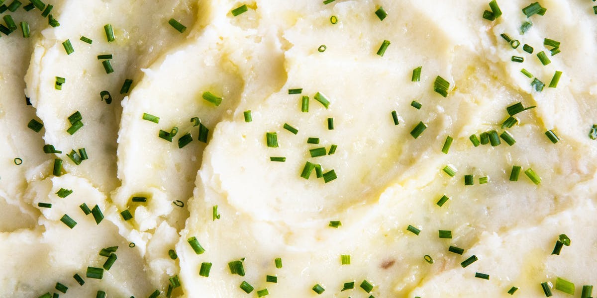 close up shot of mashed potatoes