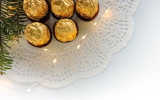 forrero rocher on a plate