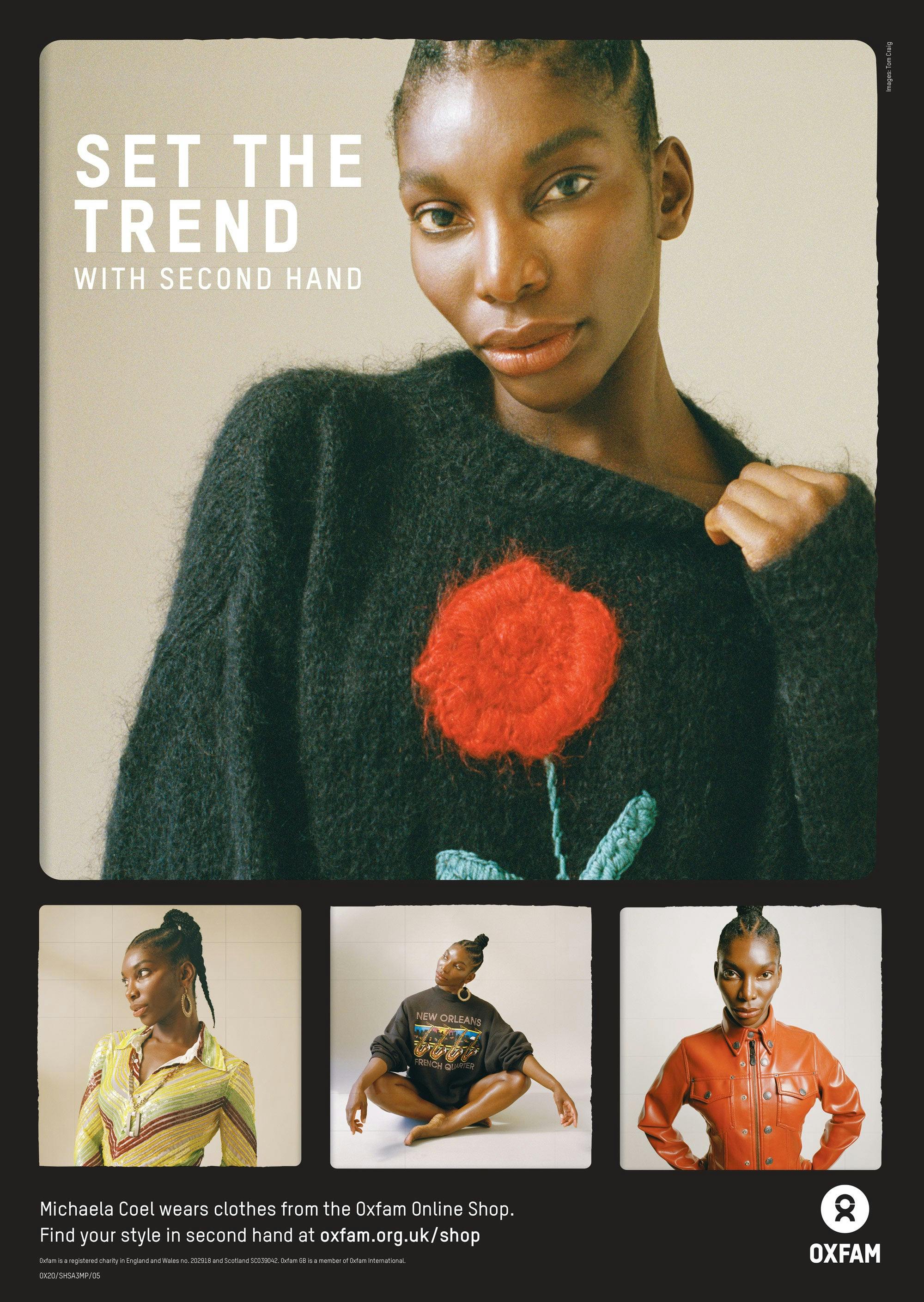 Michaela Coel modeling vintage clothes