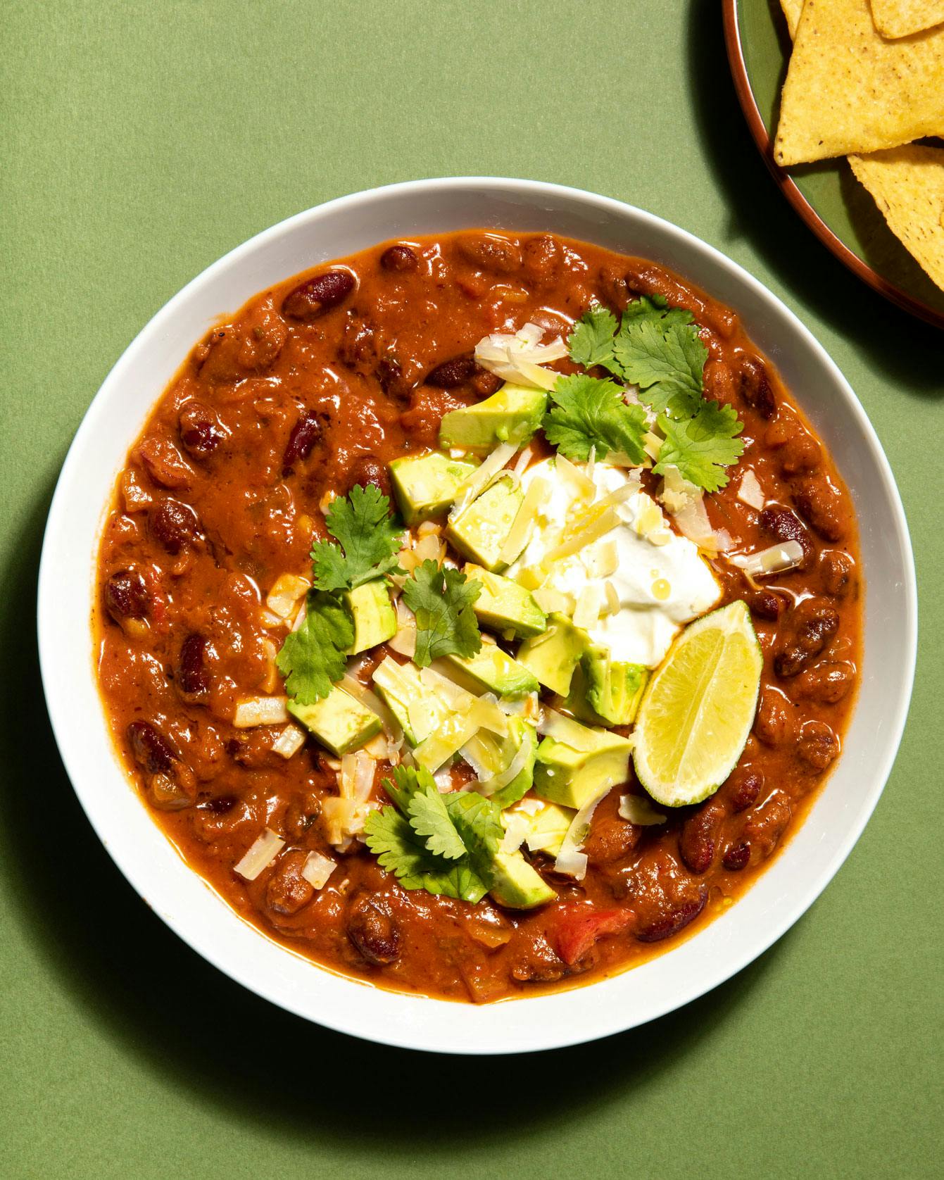 bowl of vegan chili