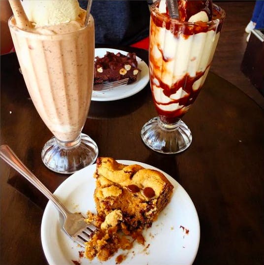 milkshakes and cookie dough pie