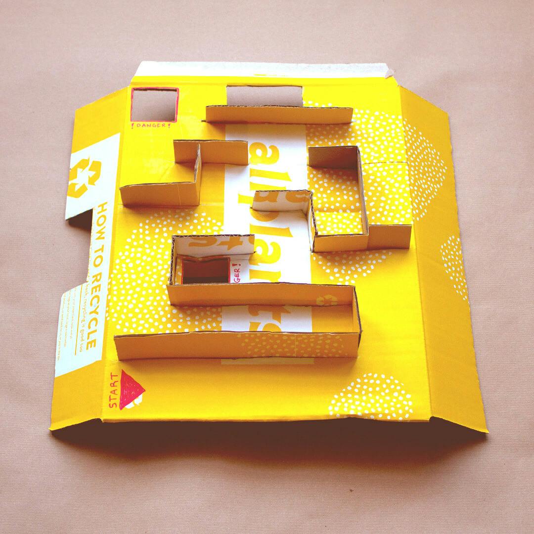 cardboard maze