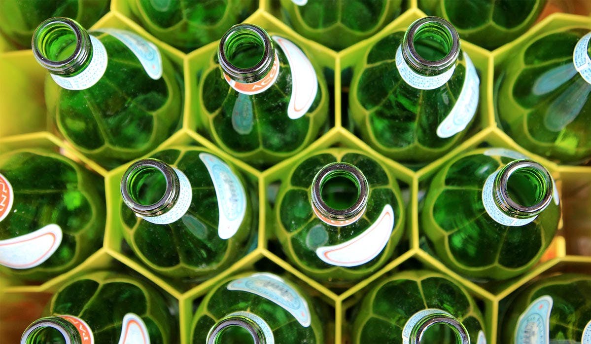 empty glass bottles