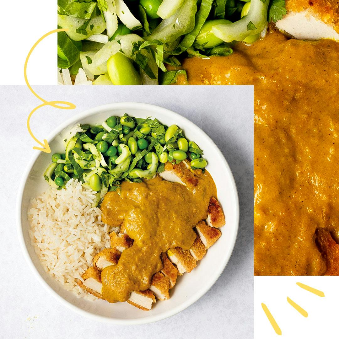 Katsu curry in dish