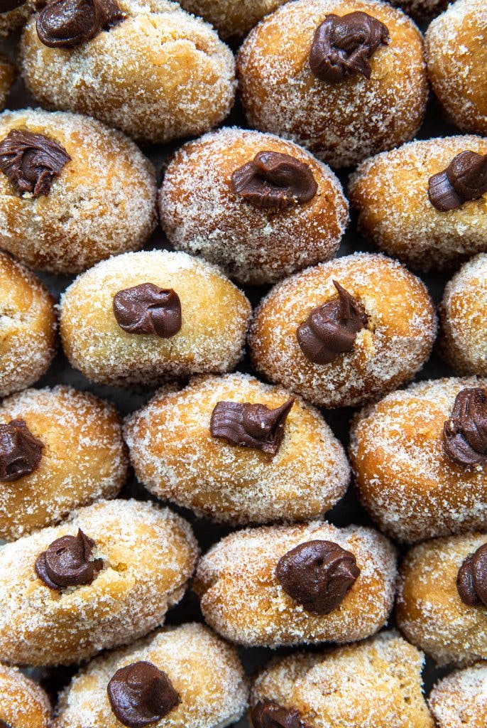 chocolate filled doughnut