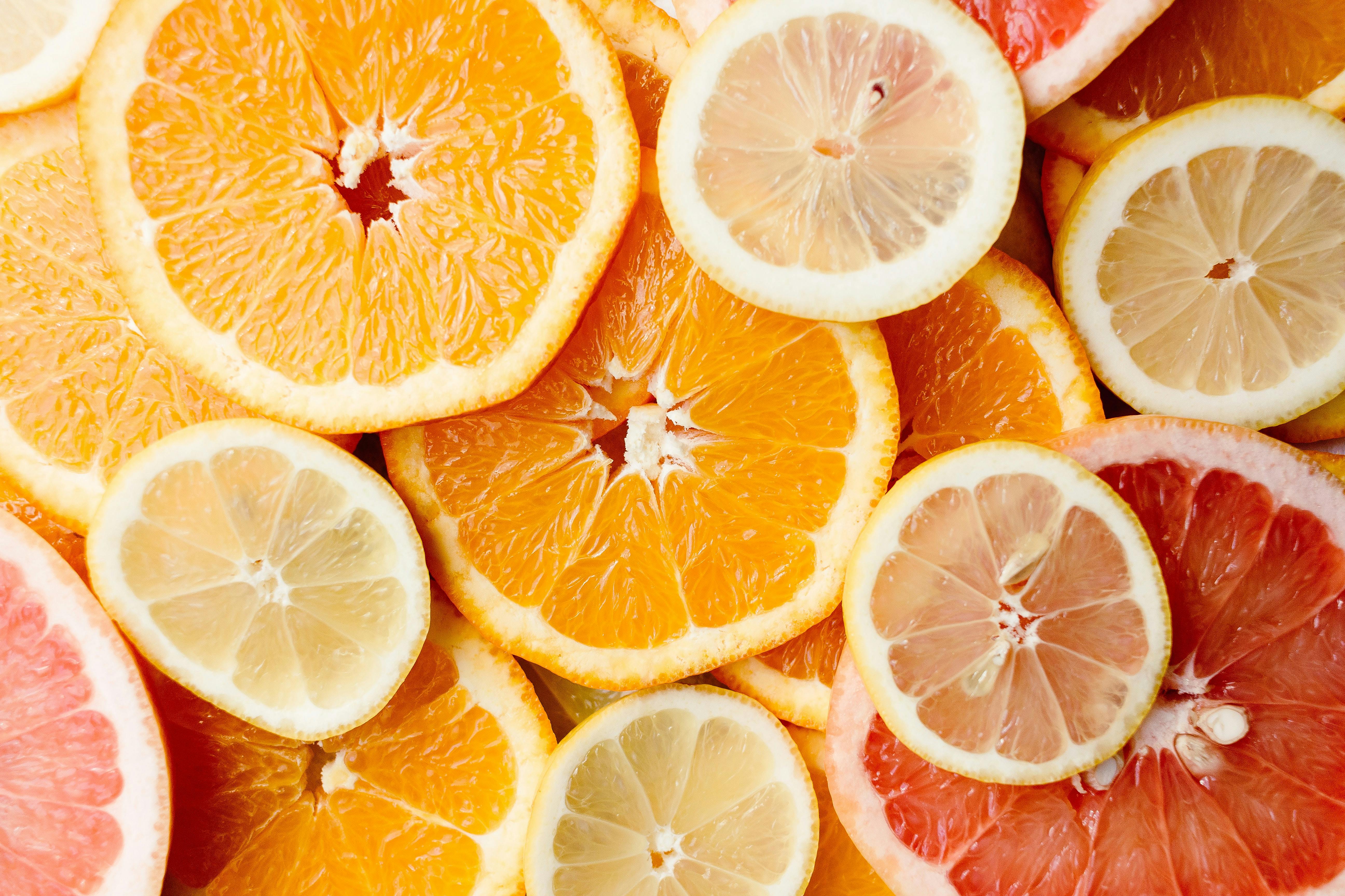 sliced lemons, oranges, grapefruit and blood orange 