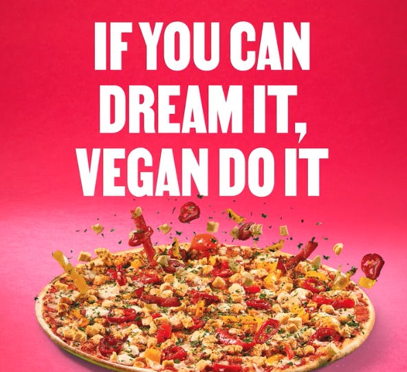 vegan pizza express ad