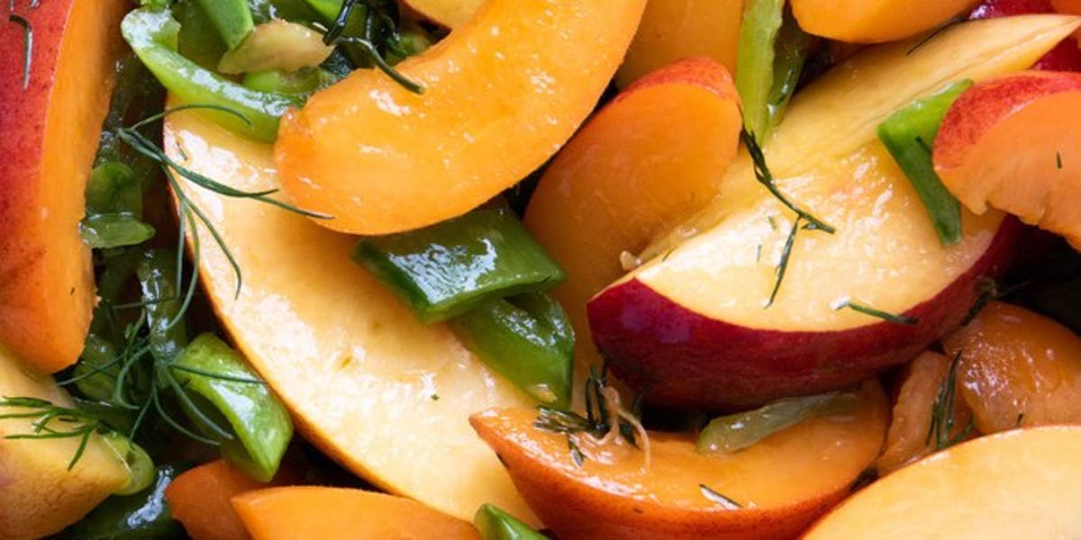 savoury peach salad