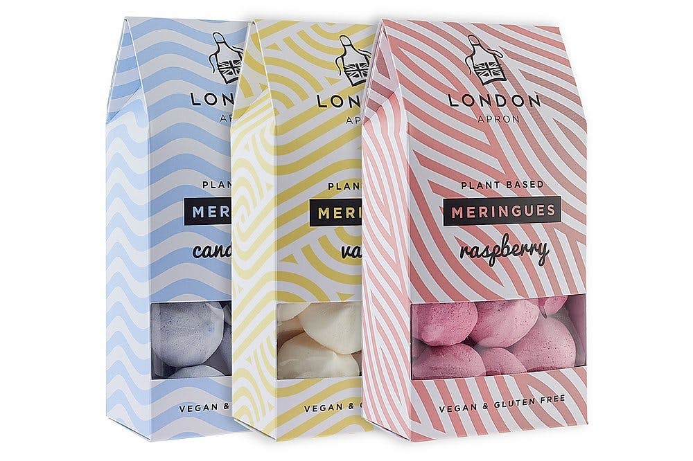 three packs of London Apron meringues