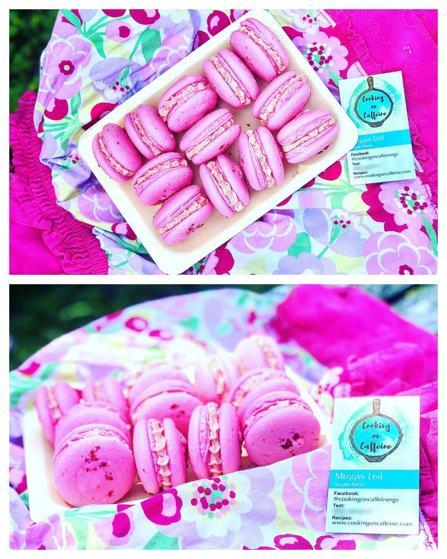 vegan pink macarons