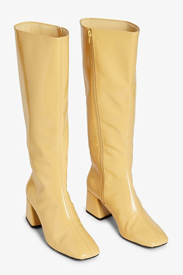 yellow vegan boots