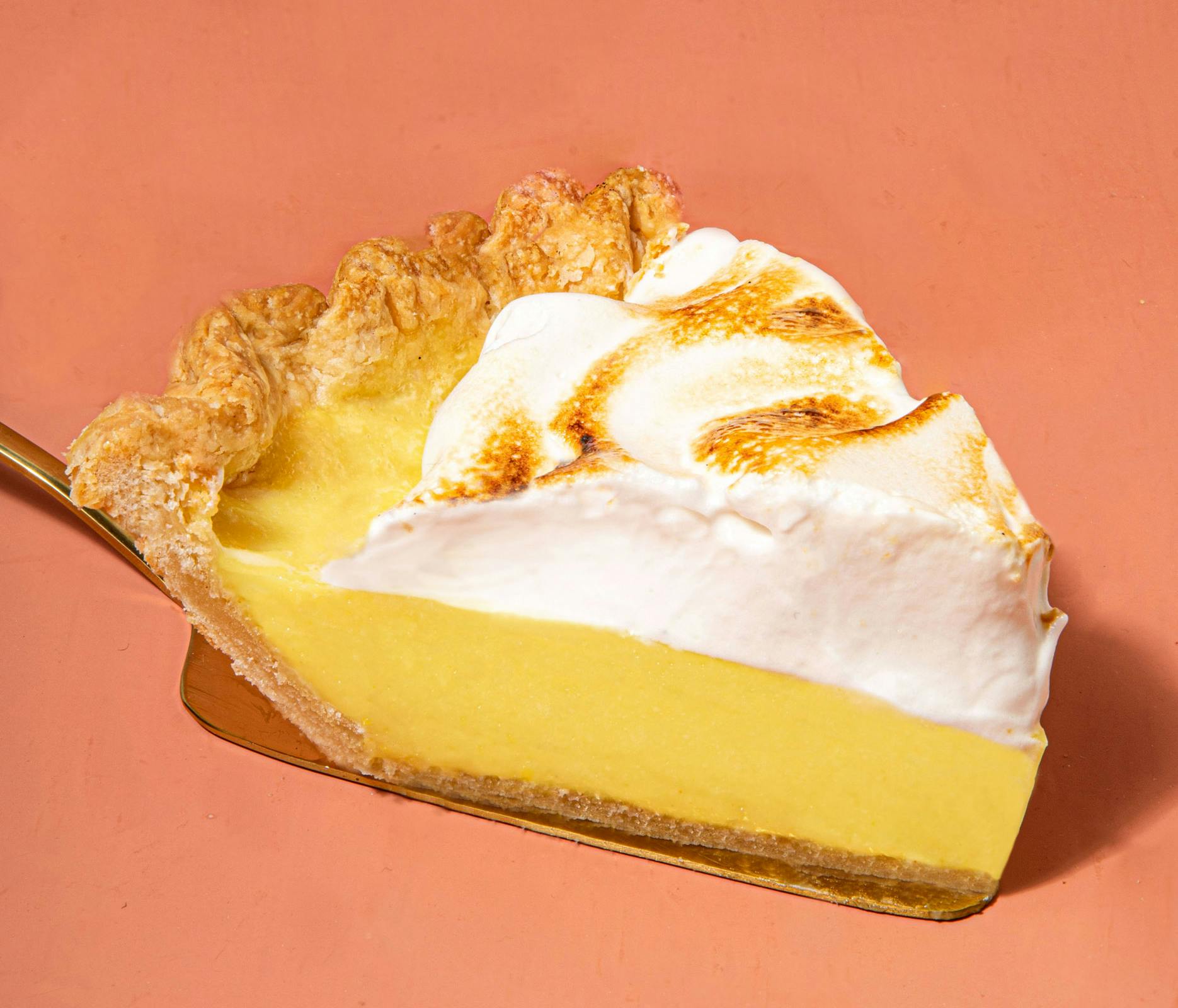 a slice of lemon meringue pie
