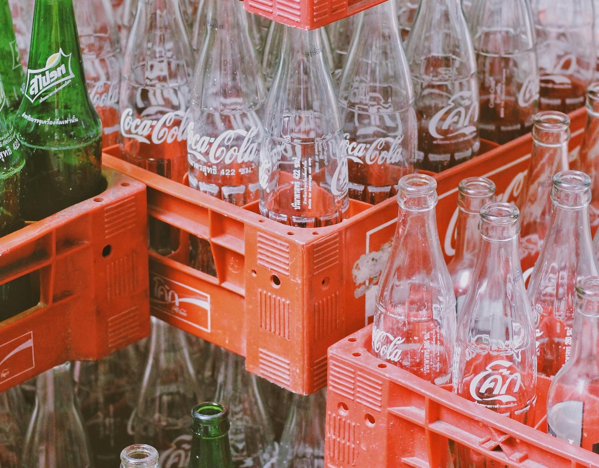 empty coke bottles