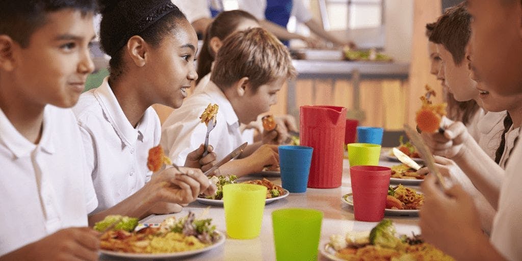 kids having lunch at school