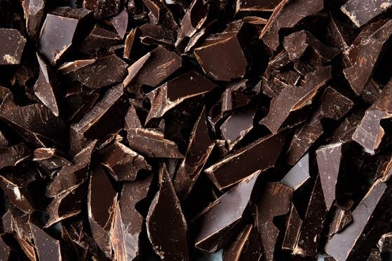 pieces of dark vegan chocolate 
