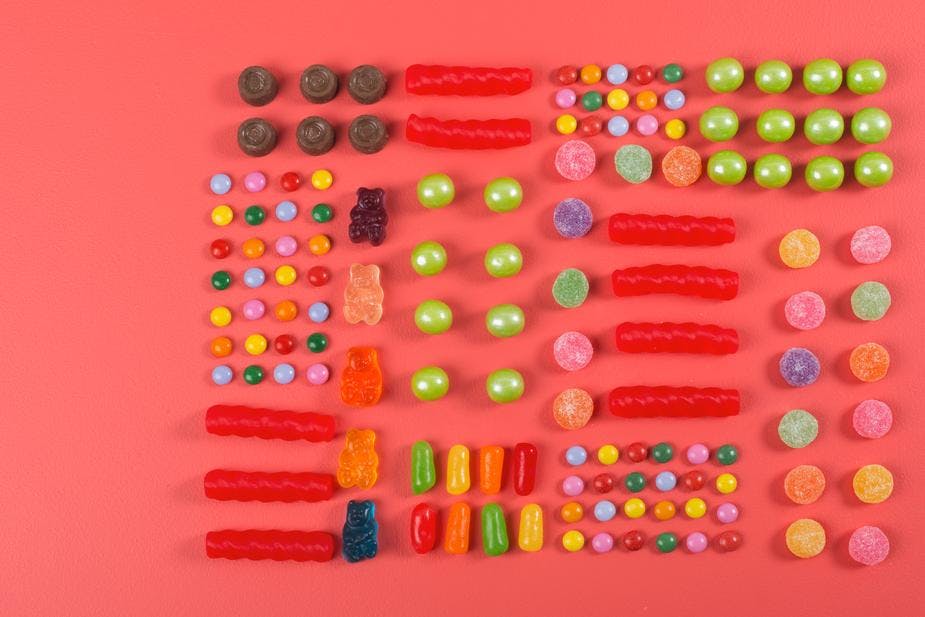 sweets flat lay