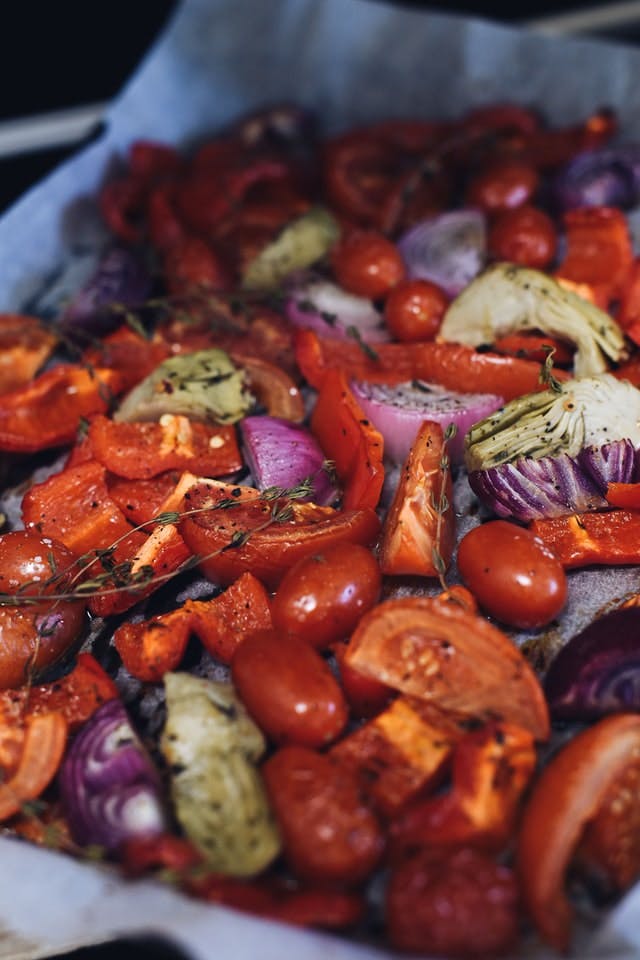 roasted vegetables and peppers