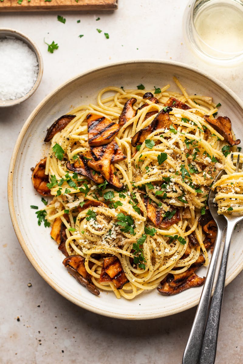 carbonara with mushrooms