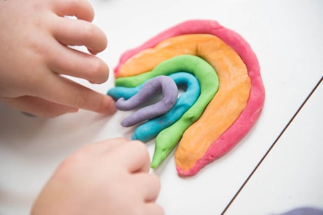 play dough rainbow