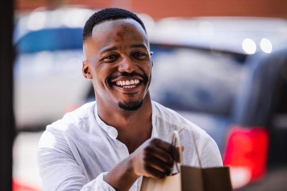 man delivering food