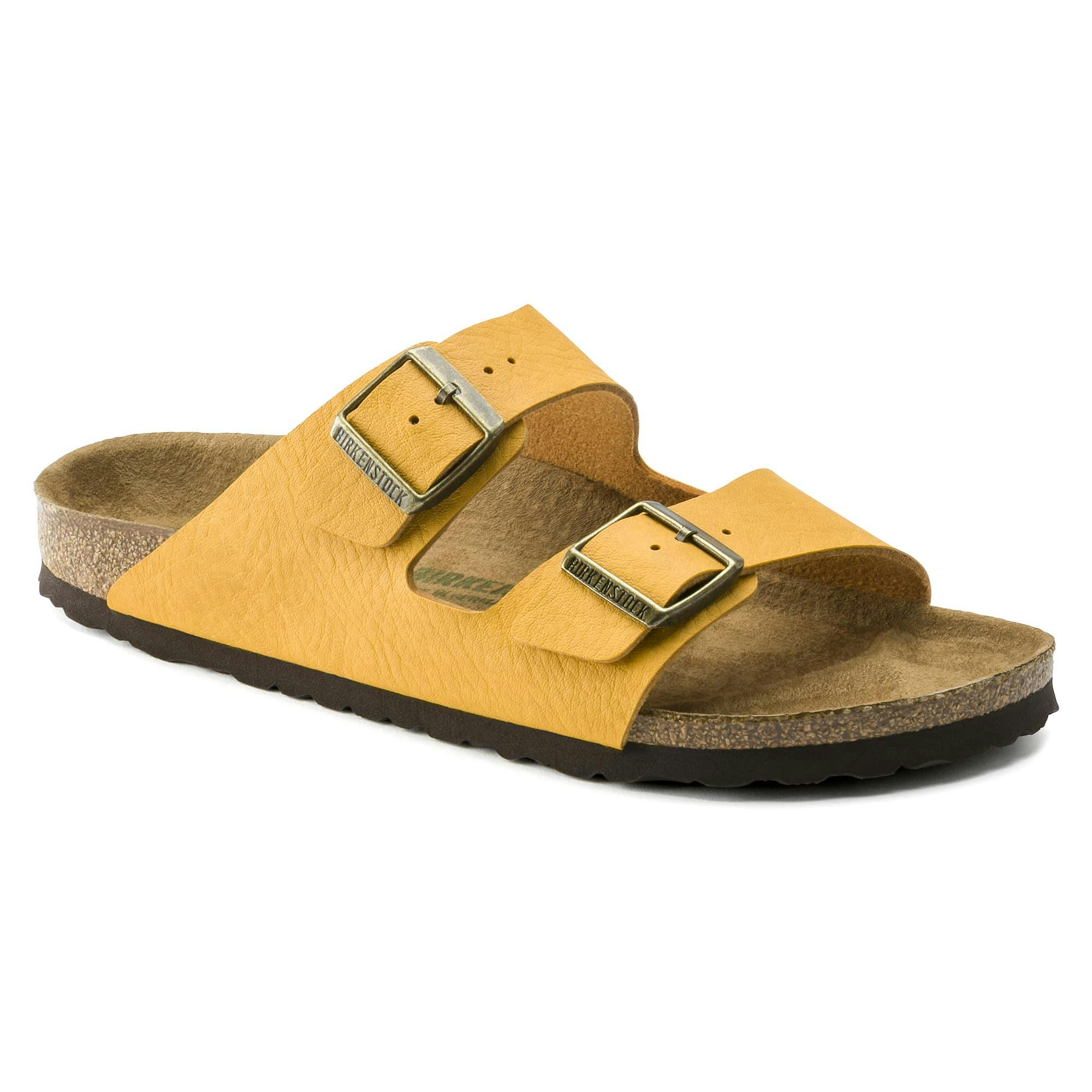 yellow vegan birkenstocks 