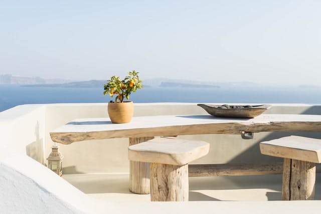 a Greek outdoor view