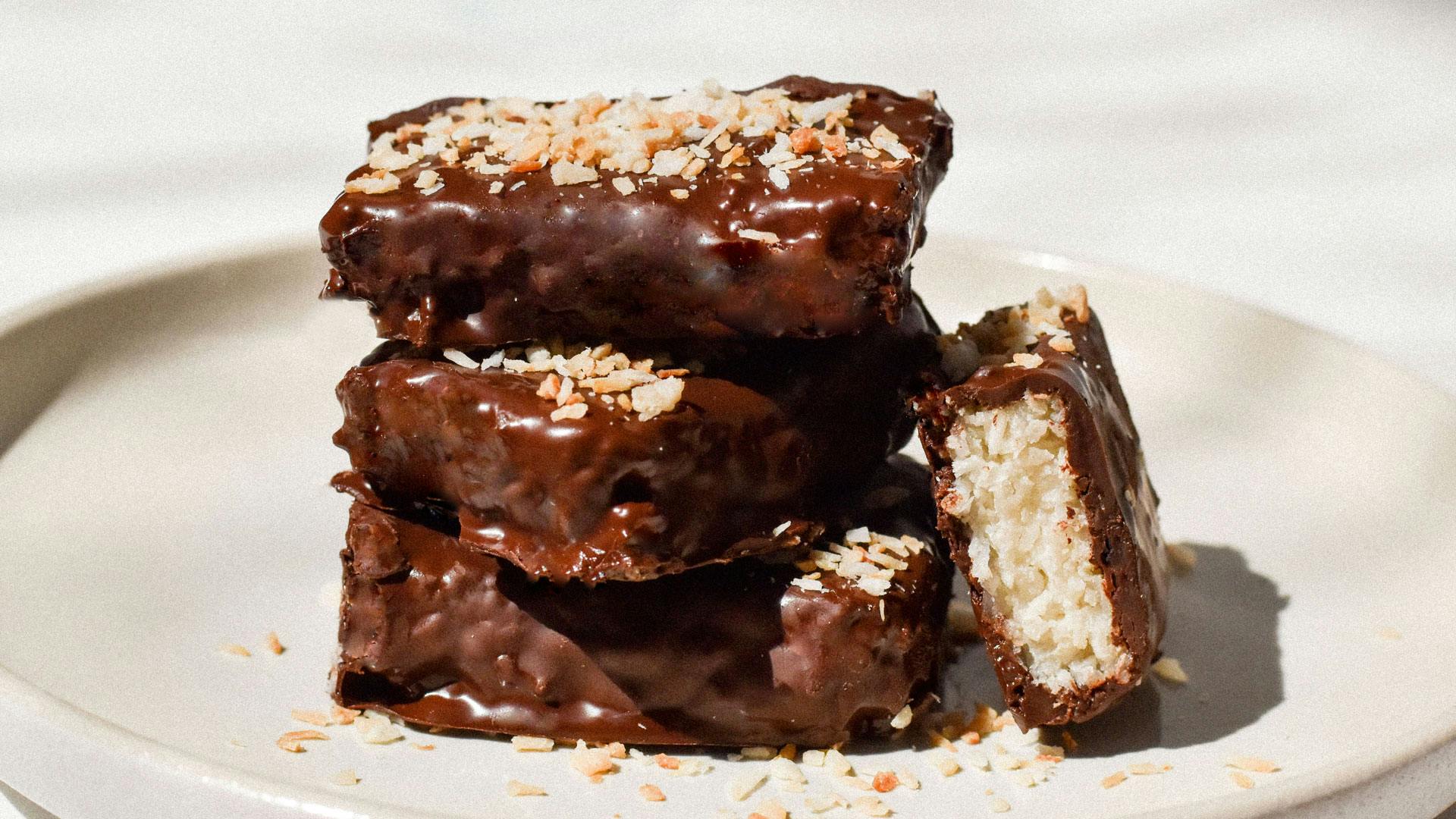 stack of chocolate bounty bars