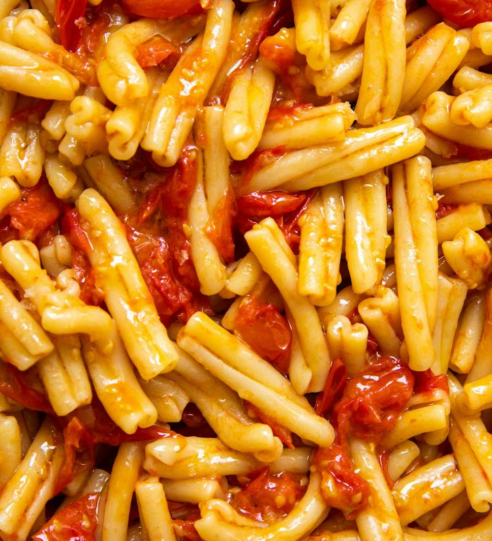 close up shot of summer pasta