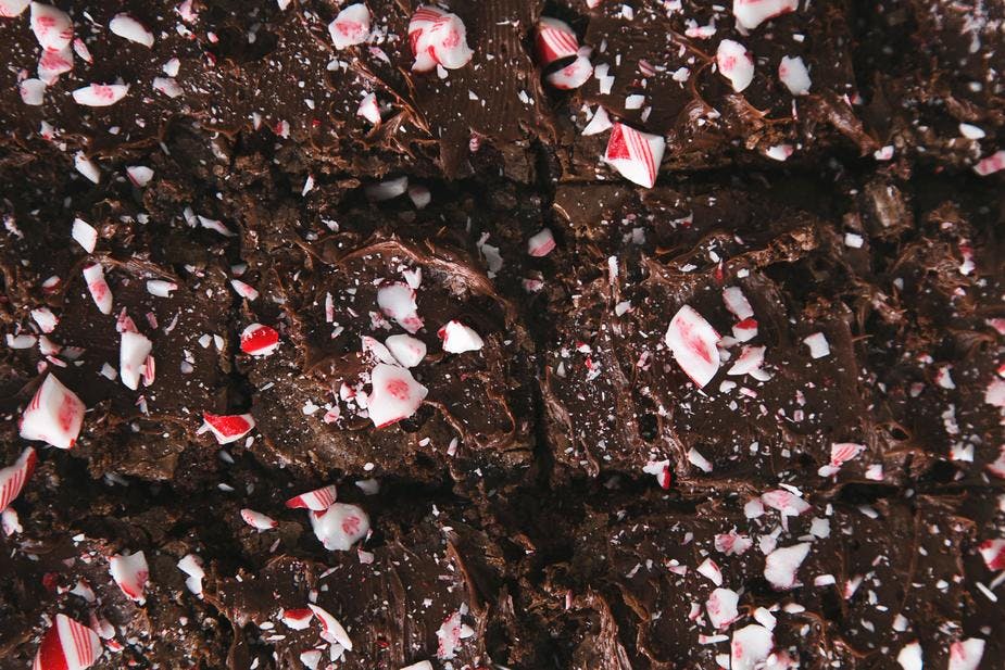 candy cane brownies
