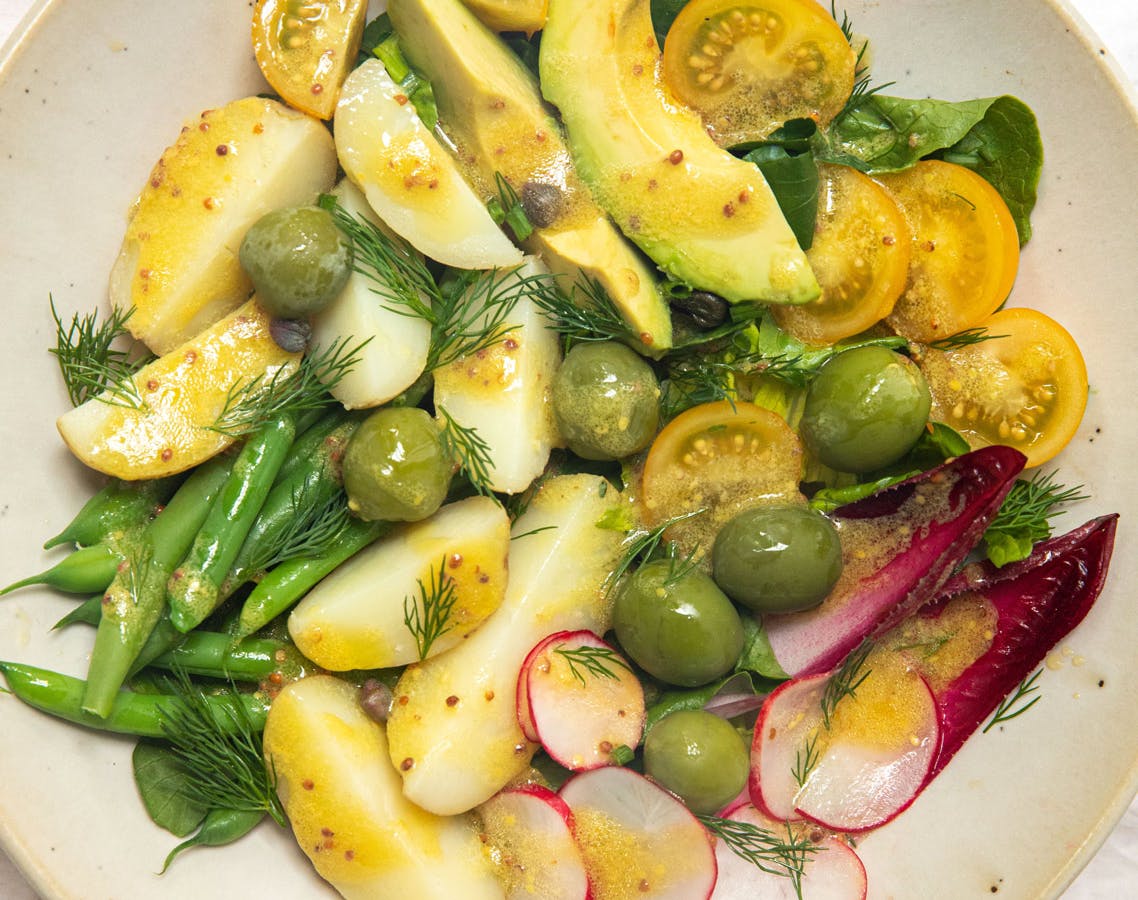 a vegan nicoise salad