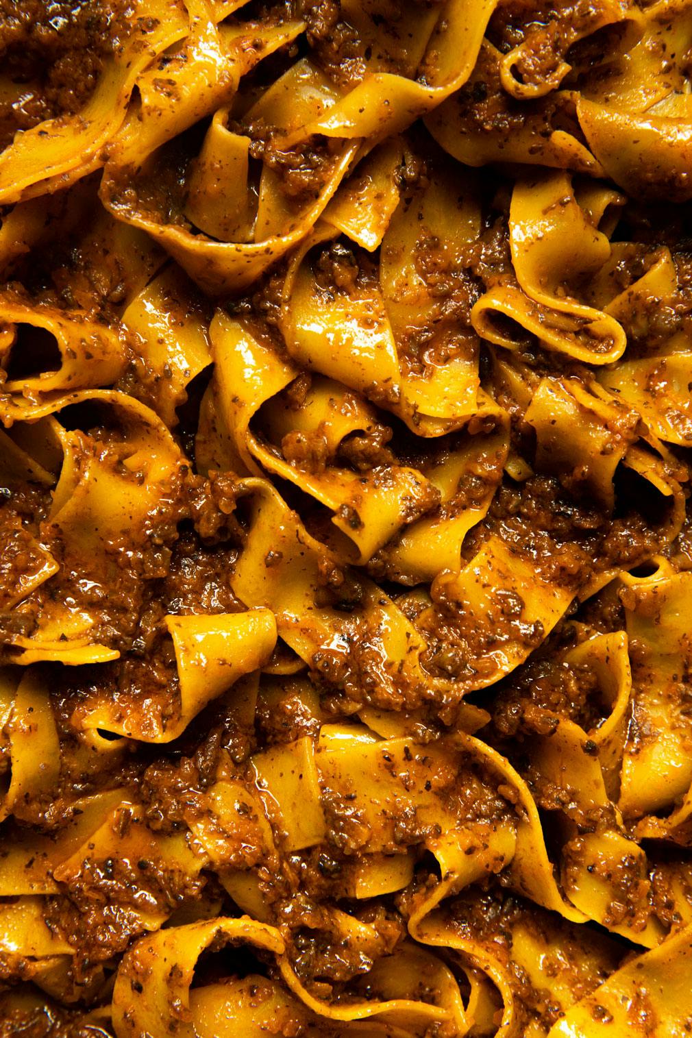 close shot of bolognese