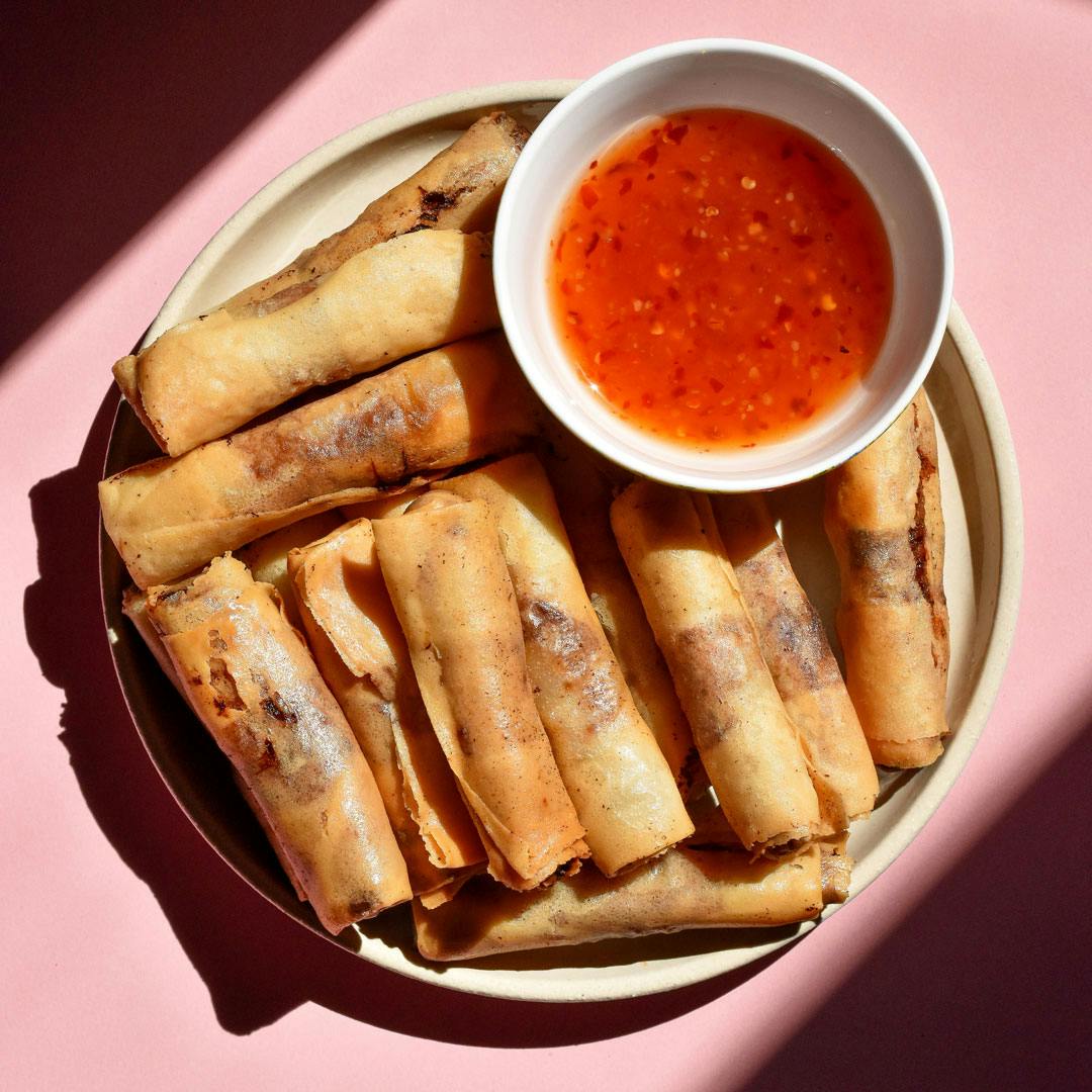 lumpia on plate