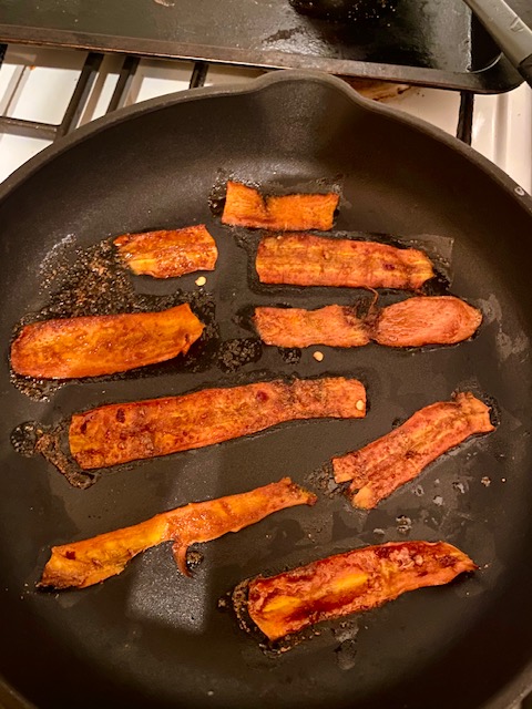 bacon on skillet